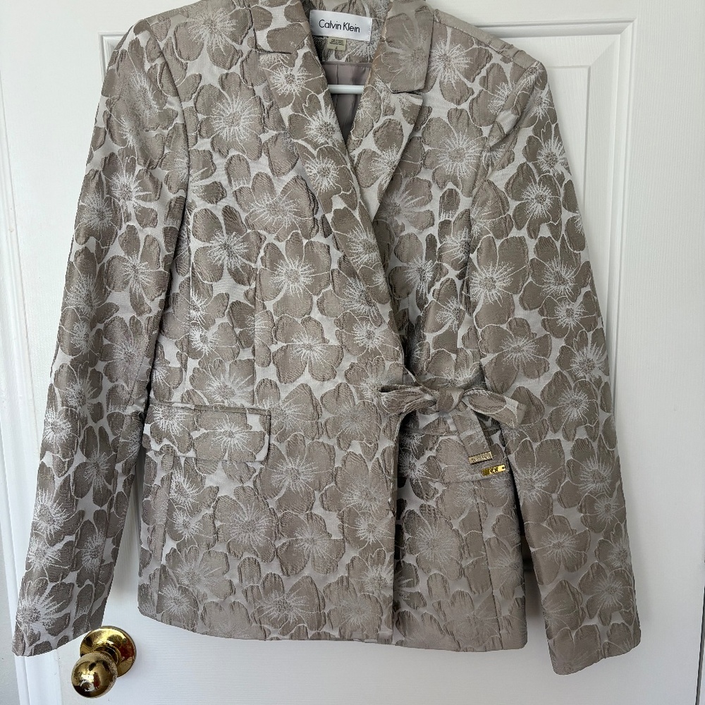 calvin klein metallic suit jacket